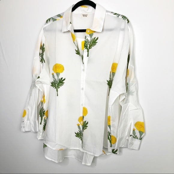 Indigo by Boutin cotton floral oversize button-down shirt - Picture 10 of 10